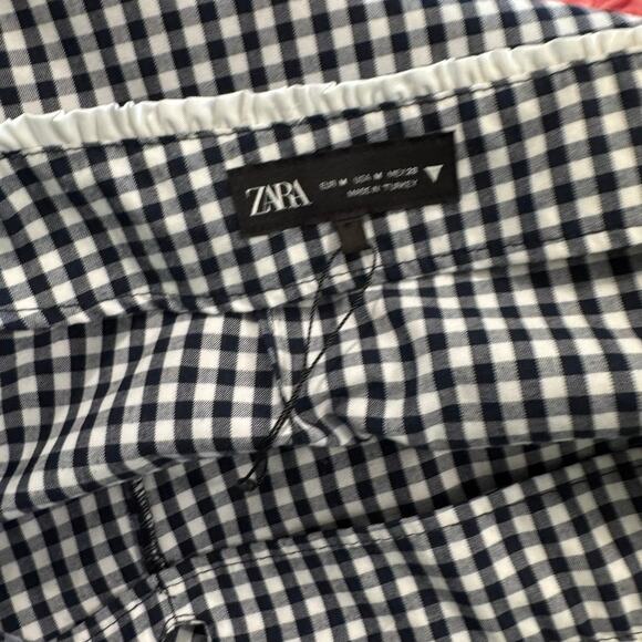 Zara GINGHAM Monochrome Midi Skirt - Picture 4 of 9
